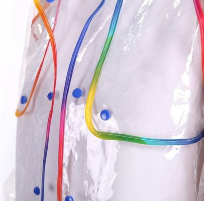 متعدد التطبيقات شفافة معطف واق من المطر للأطفال مادة البلاستيك EVA المعطف
