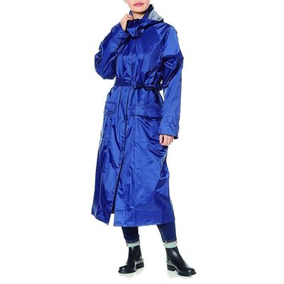 معطف واق من المطر مقاوم للماء بطول كامل للنساء قابل لإعادة الاستخدام مع غطاء محرك SGS